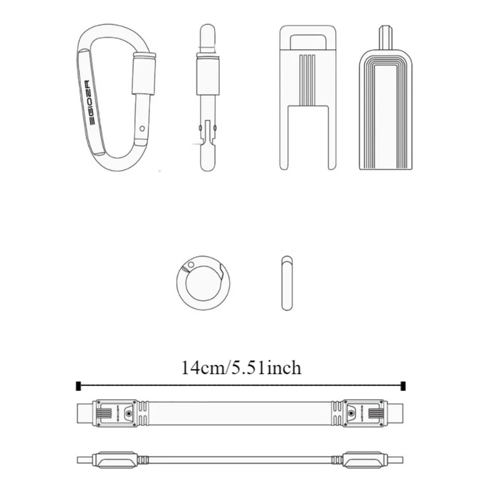 Keychain TPE USB 4 Cable Lightweight C to C Type C Data Cable Double Headed Portable Data Transfer Line Charger Adapter