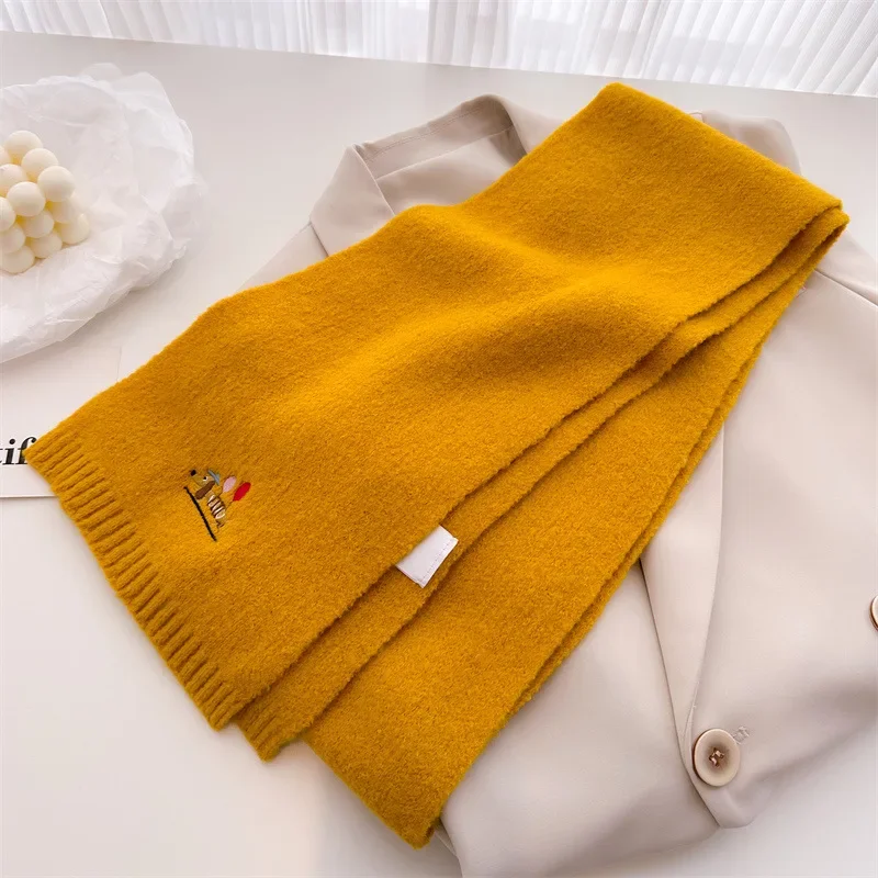 Men Women Design Knitted Scarf Winter Warm Solid Dog Pattern Shawl Fashion Thick Neck Wrap Soft Cold Proof Bib Burberry Bufanda