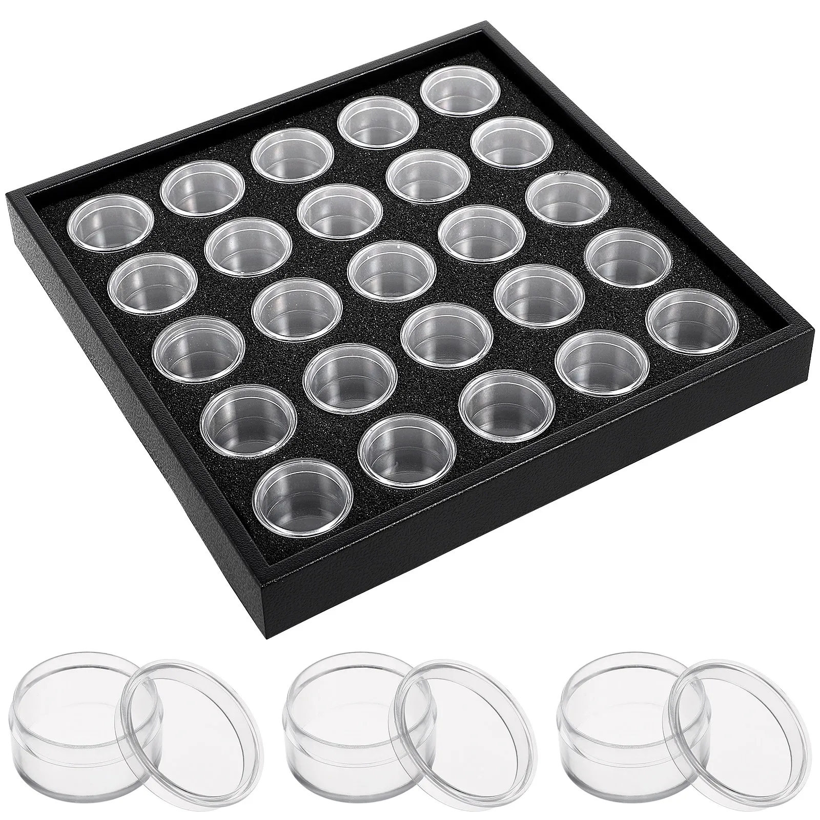 Nageljuwelen doosje 25 vakjes strass organizer transparant deksel nagel strass display doos manicure opbergdoos bureau