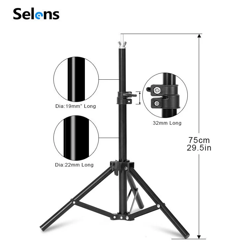 Selens Photography Backdrop Stand 30 Inches T Shape Support System Stands Holder for Photo Studio kits Background bracket 삼각대