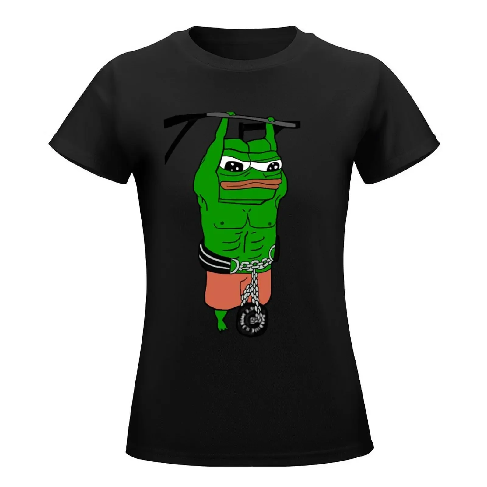 Apu Swole Pepe Pull up T-Shirt Short sleeve tee oversized tops animal print shirt for girls clothes for woman