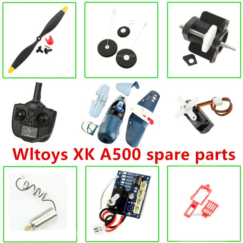 

Wltoys XK A500 RC Airplane spare parts propeller landing gear receiver motor remote servo Blade clamp Motor reduction shaft etc