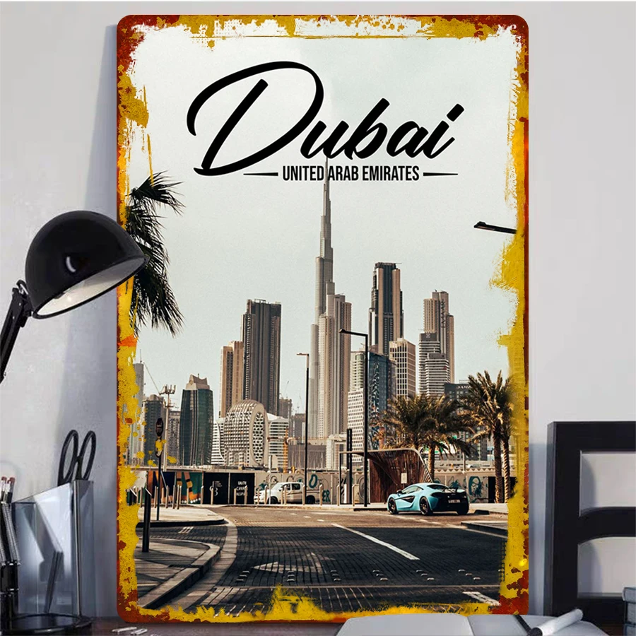 Dubai Skyline Metal Wall Art U - Home Office Dubai ulasan dan harga