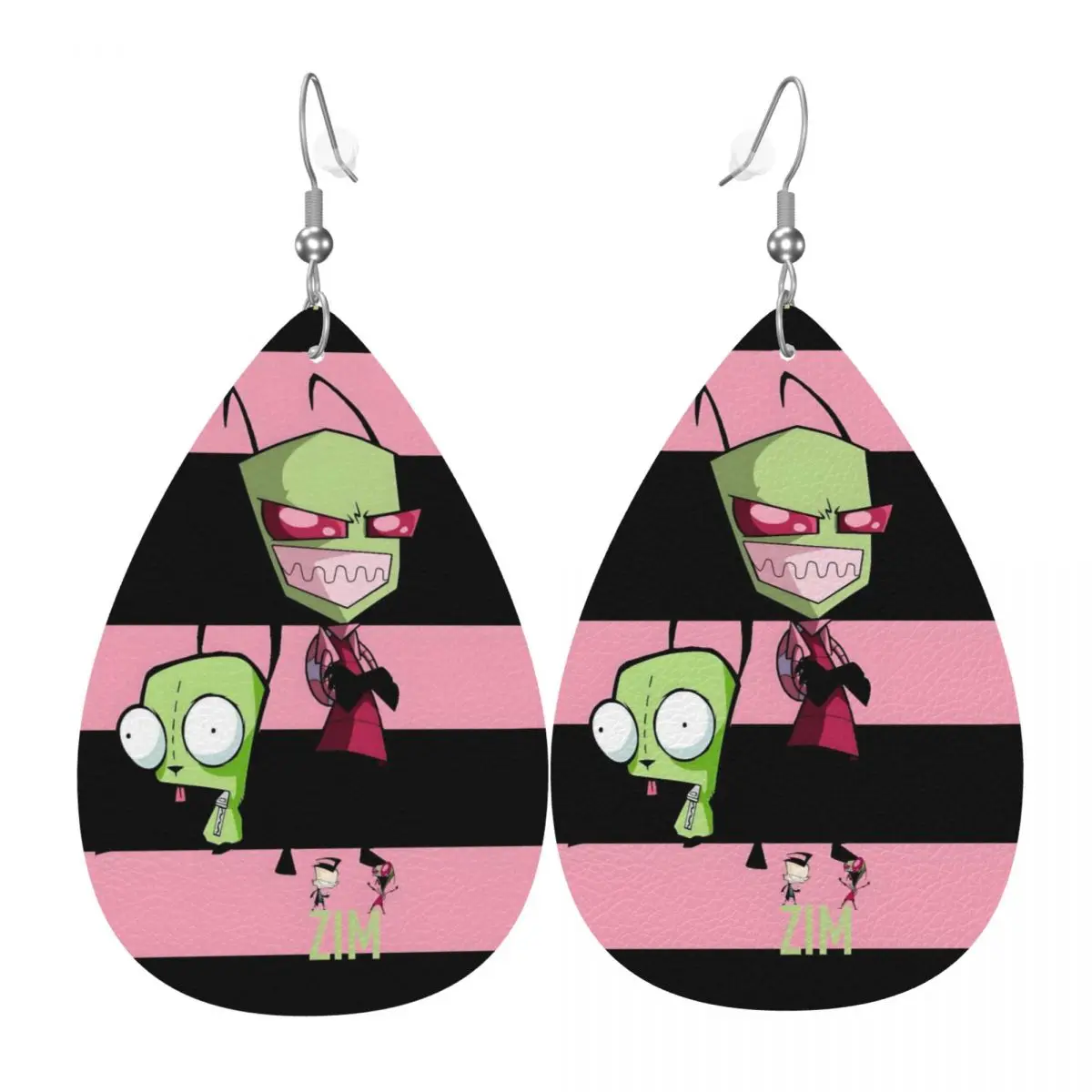 

Custom I-Invader Z-Zim Cartoon Leather Earrings for Women Dangle Earrings Jewelry Accessories