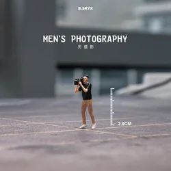 1/64 Scale Miniature Mini Doll Different Postures Photographer Model DIY Figure Accessory Street/News Photography Display Gifts