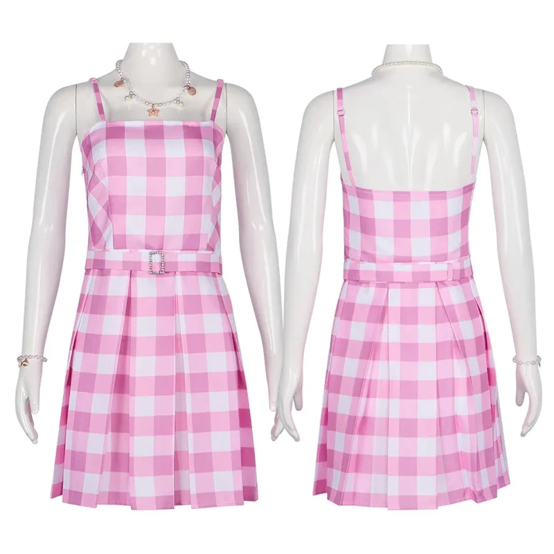 2025 nueva película Barbei disfraz de Cosplay para mujer Barbie dulce vestido rosa traje carnaval disfraces de fiesta de Halloween mascarada ❤ ❤