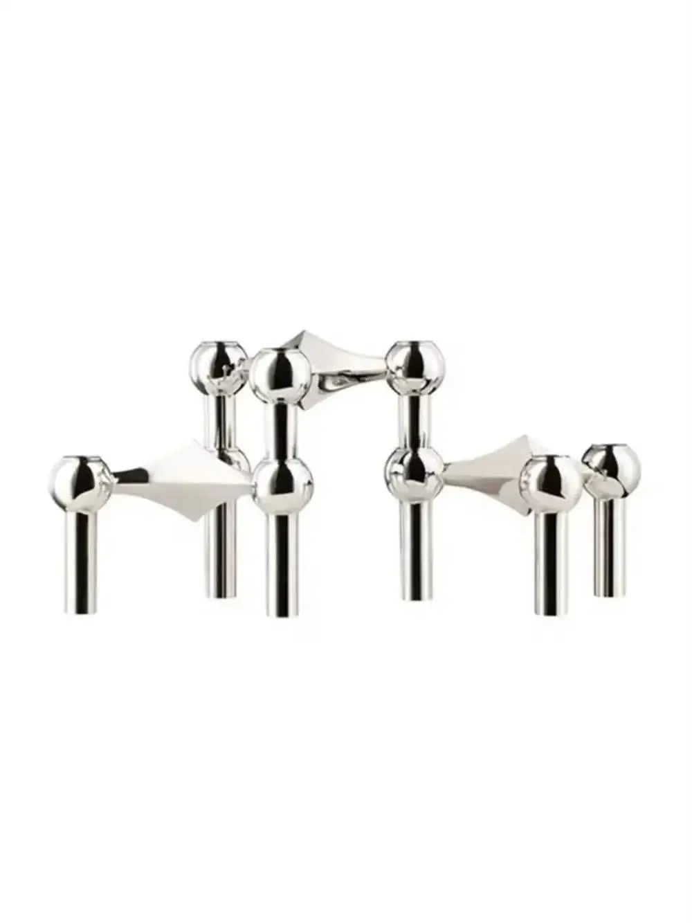 Metal Molecular Structure Candle Holder Nordic Silver Candlestick Centerpiece Living Room Decoration Gift Home Decore Candelabra