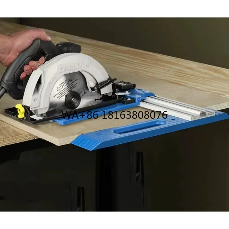 Hand-pushed Electric Alloy Circular Saw with Guide Rail; Precision Rip-cutting Guide System for Sheet Material Easy to