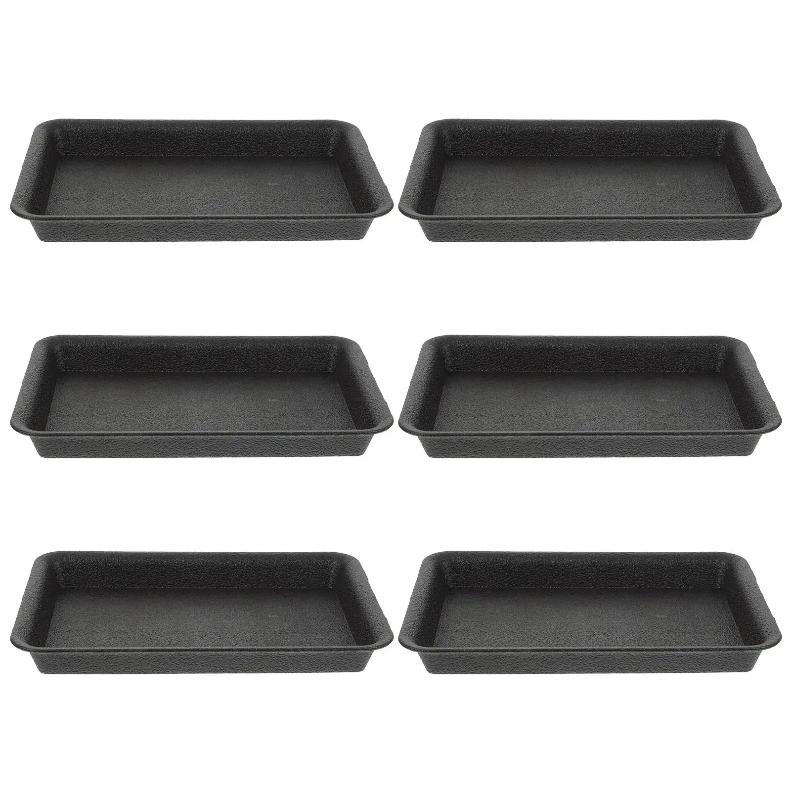 

6 Pcs Plant Pots Indoor Flower Tray Saucers Drain Pan Trays for Plants Black Planter