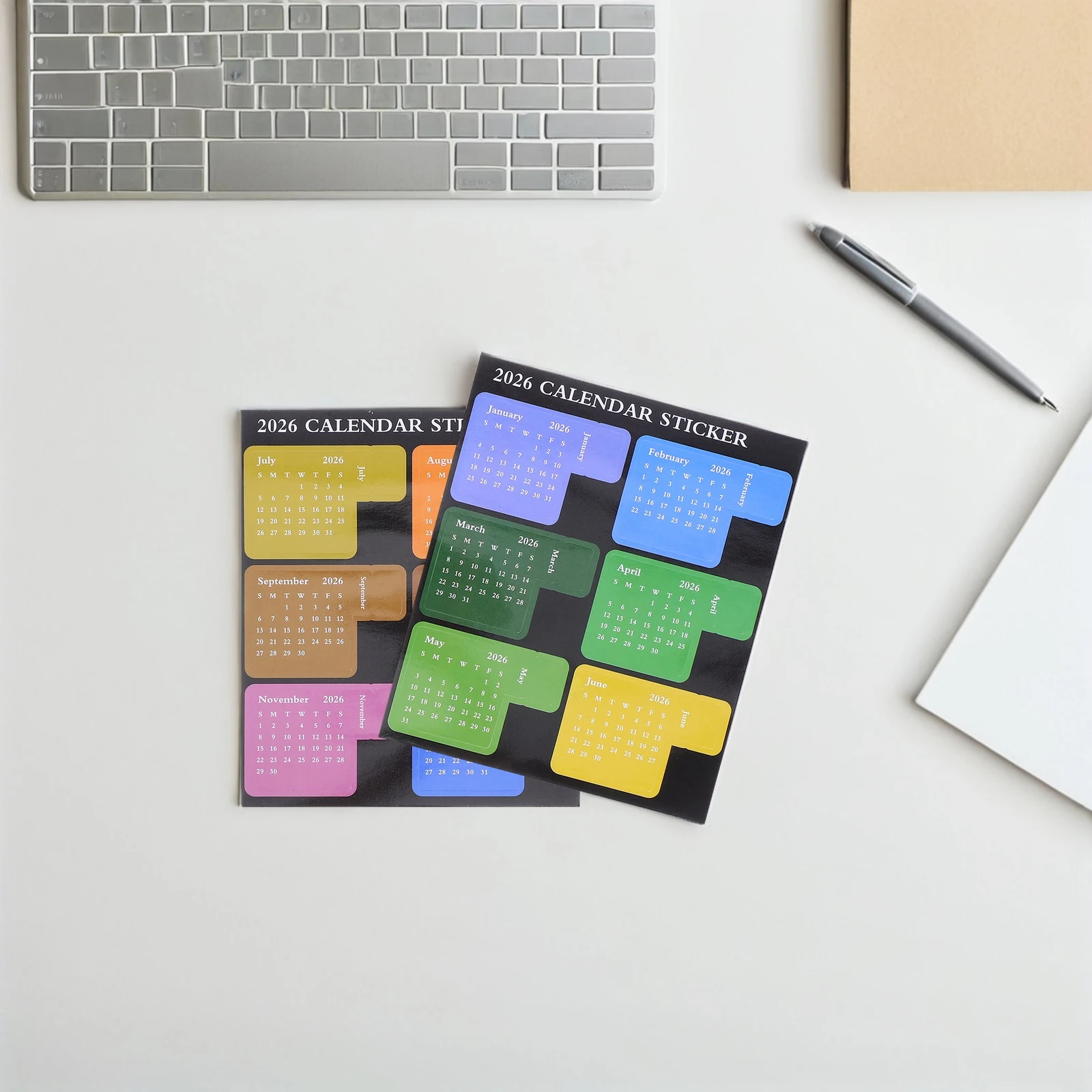 12Set 2026 DIY Calendar Stickers Monthly Planner Tabs Labels for Notebook Journal Diary Sticky Page Markers Scheduling Aid