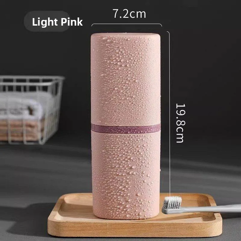 

Portable Travel Toothbrush Storage Box Toothpaste Cup Holder Brush Cup Set for Business Trips And Tours UV Printed Plastic