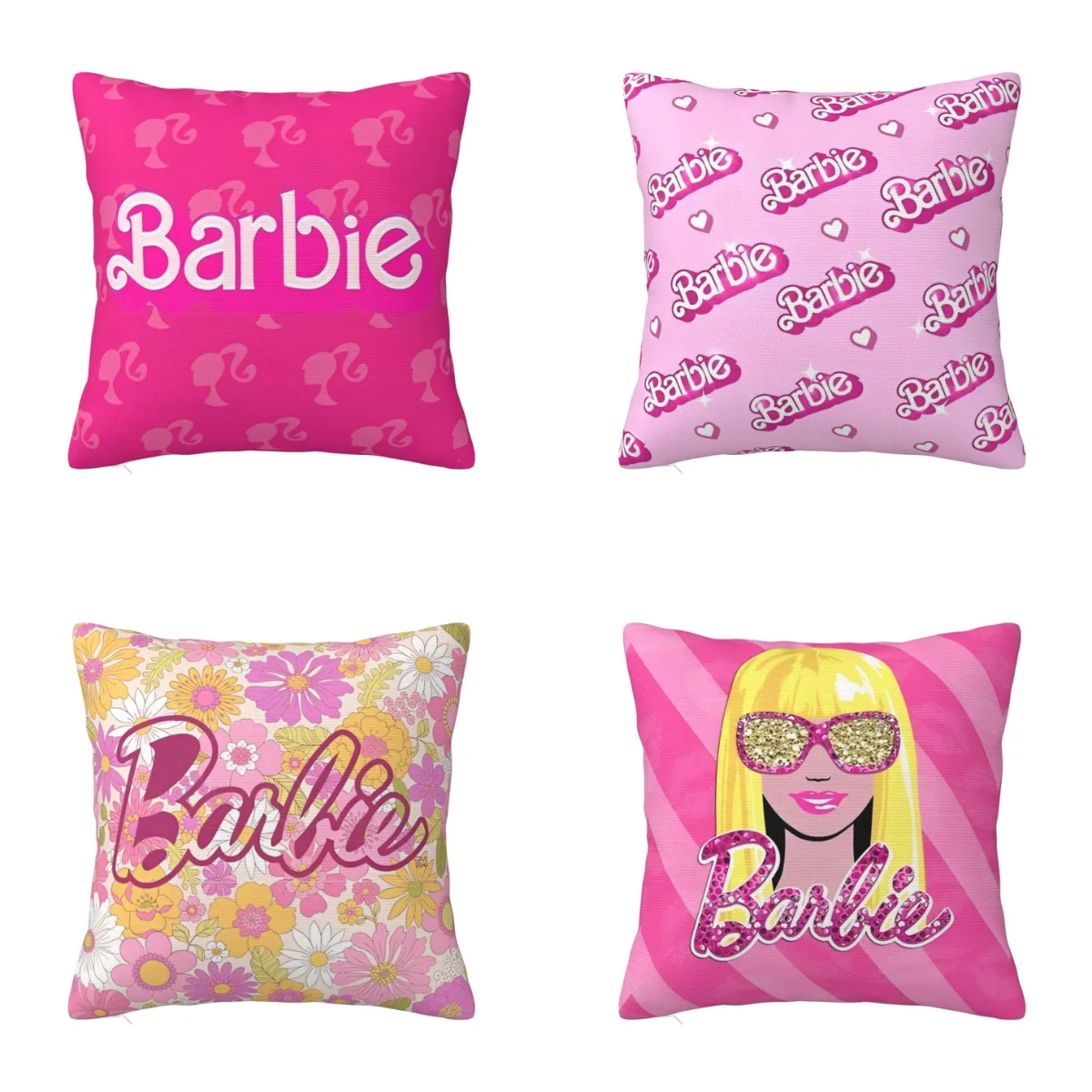 Barbie Logo Pillow Case Cartoon Kawaii Kawaii Pillow Cover Soft Custom DIY Cushion Cover Pillowcases For Sofa Home Decorative