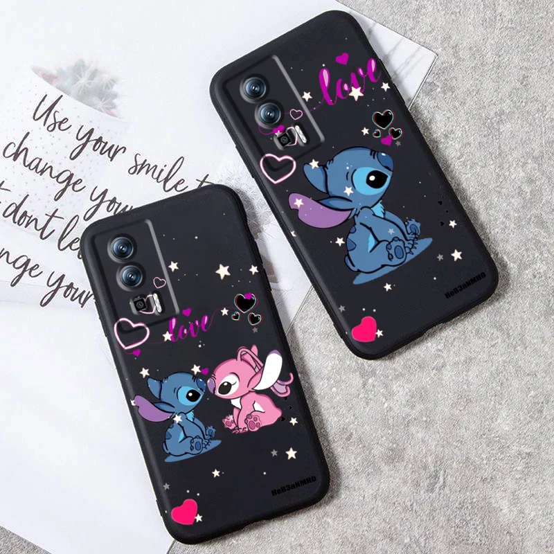 Stitch Angel Cartoon Disney For Xiaomi Redmi 9A 9C 9AT 10C 9 9T 10 12C 8 12 K60 A1 A2 K50 K40 5G Black Cover Phone Case