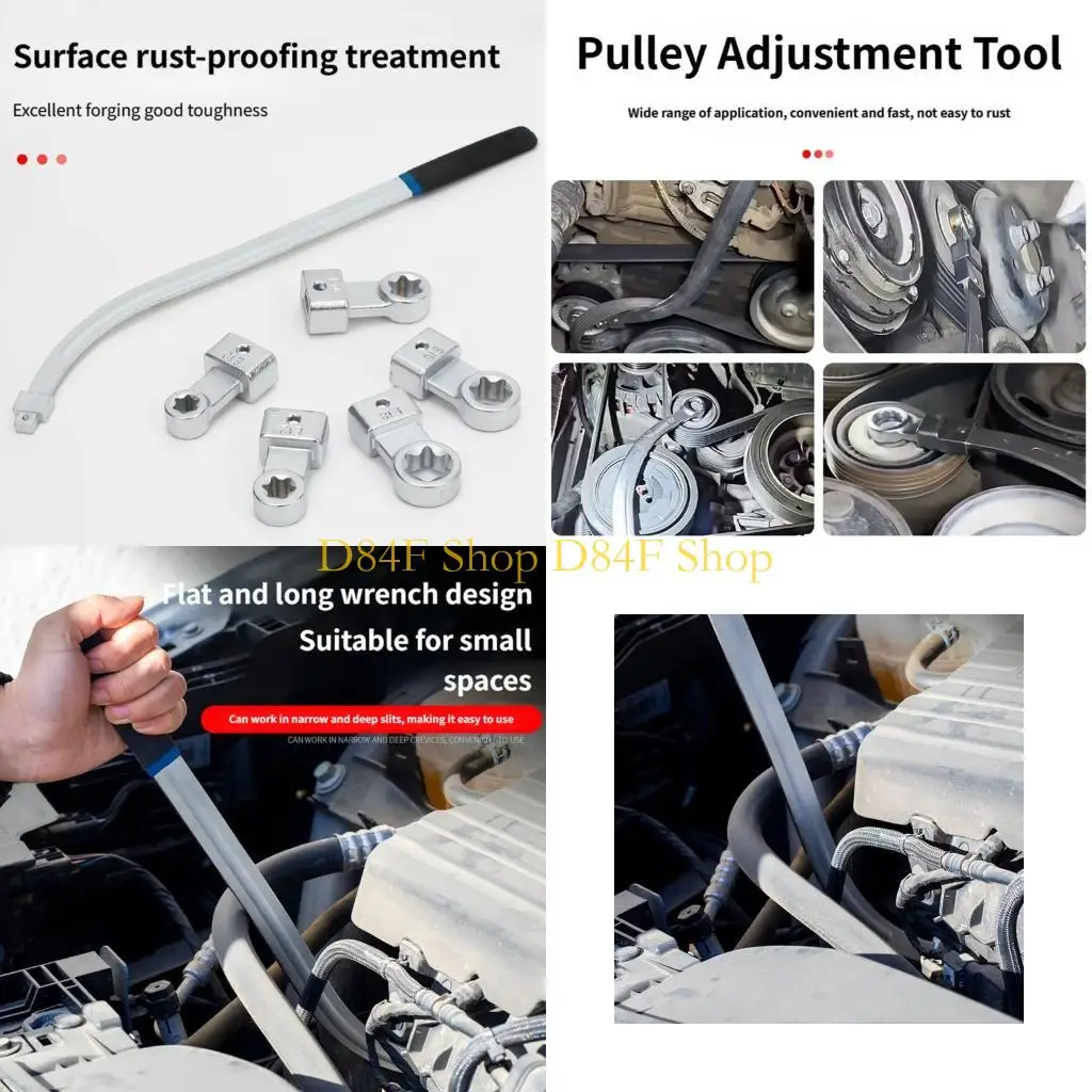 D84F 15Pcs Adjustable Belt Tool Set For Engine Timing Belt And Fan Belt Service With Strong Metal Construction