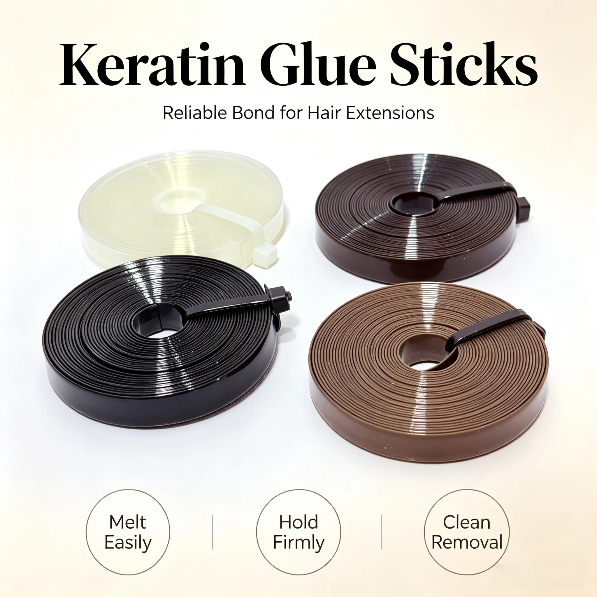 1cm X 300cm Italian Keratin Glue Roll, Keratin Beads for Hair Extensions, Pre-Bonded Hair Glue, Professional Hair Adhesive