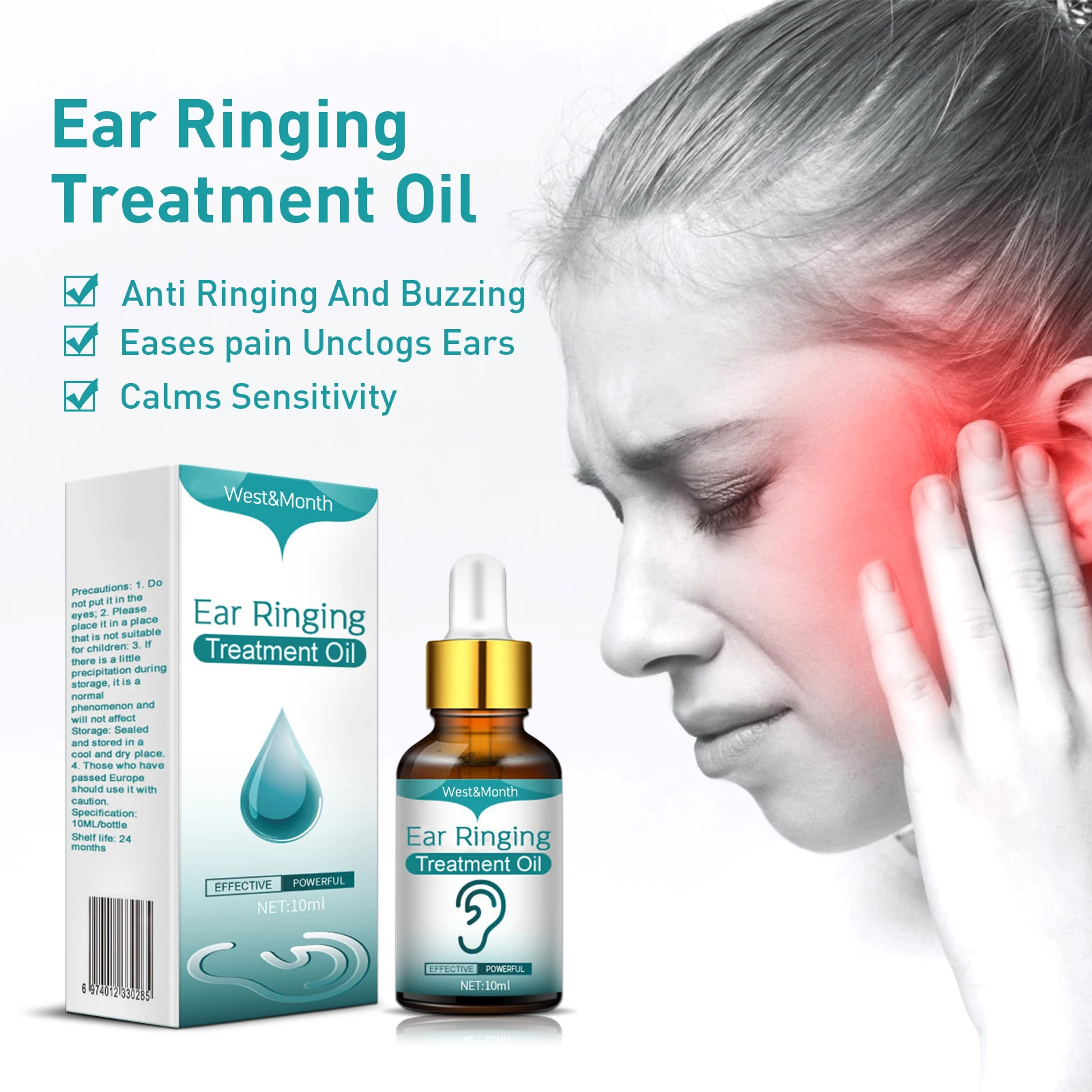 Tinnitus Oil For Improved Ear Health Hearing Ear Ringing Drops Alleviate Deafness Tinnitus Itching Earache