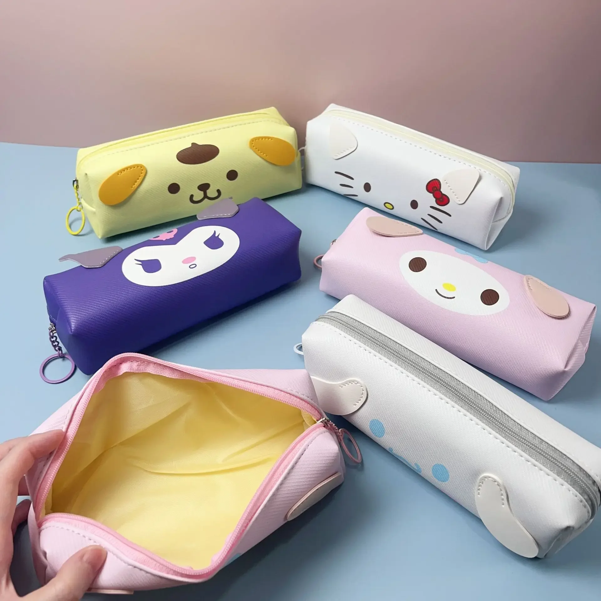 

Sanrio Kawaii Hello Kitty Zipper Pencil Case My Melody Cinnamoroll Anime Cartoon Exquisite Large Capacity Stationery Storage Bag