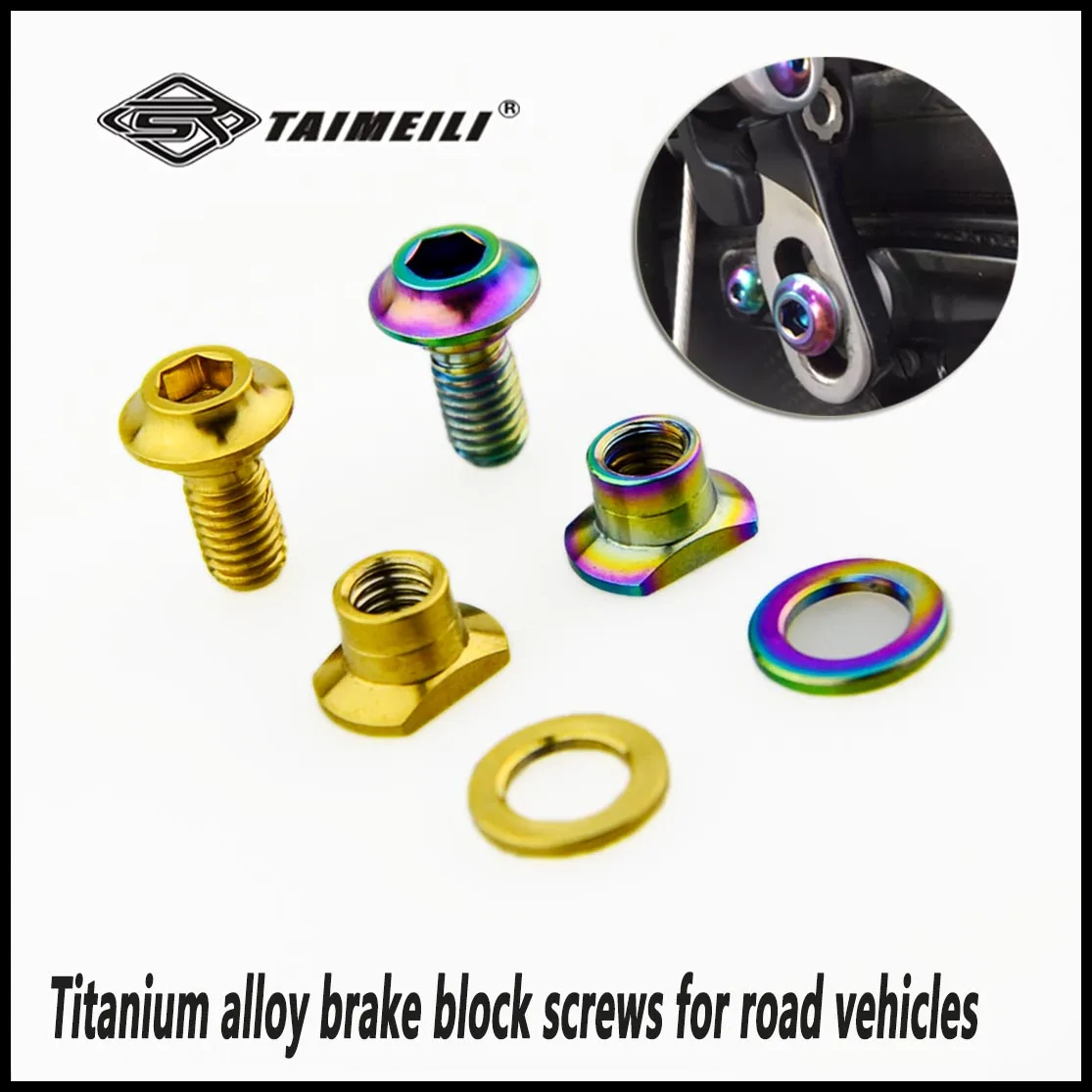 TAIMEILI 1pcs Titanium alloy brake block screws for road vehicles
