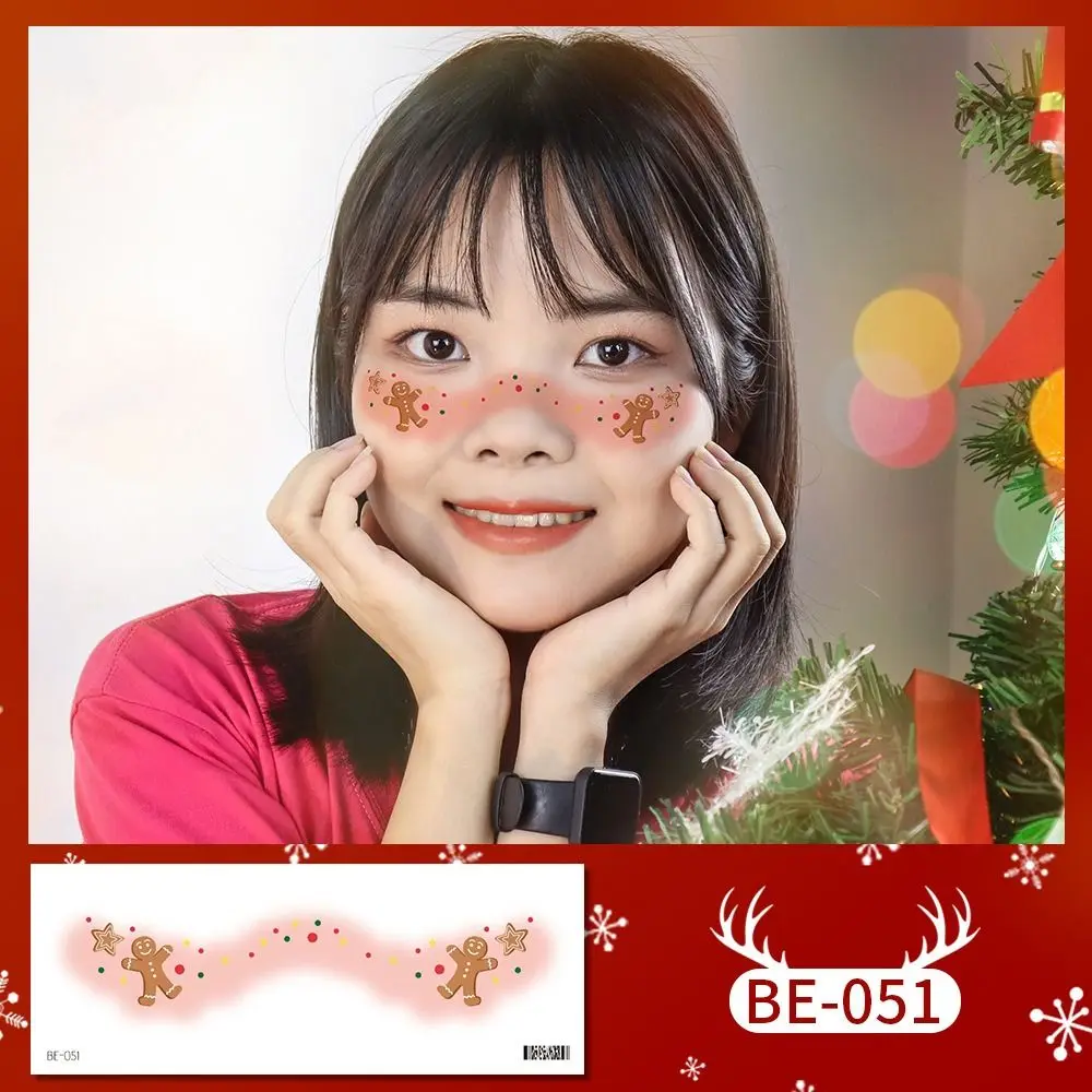 Christmas Beauty Face Stickers Waterproof Face Tattoo Eye Makeup Decal Temporary Tattoo Small Flowers Beauty Sticker