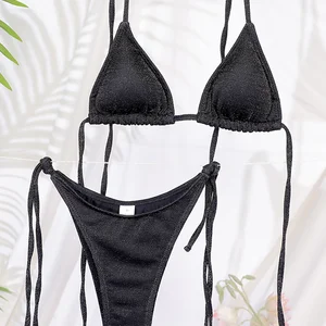 Miyouj-Conjunto de biquíni triângulo brilhante feminino, maiô bandagem, duas peças de banho, moda praia verão, novo 8 principais vendas biquíni sexe - №6