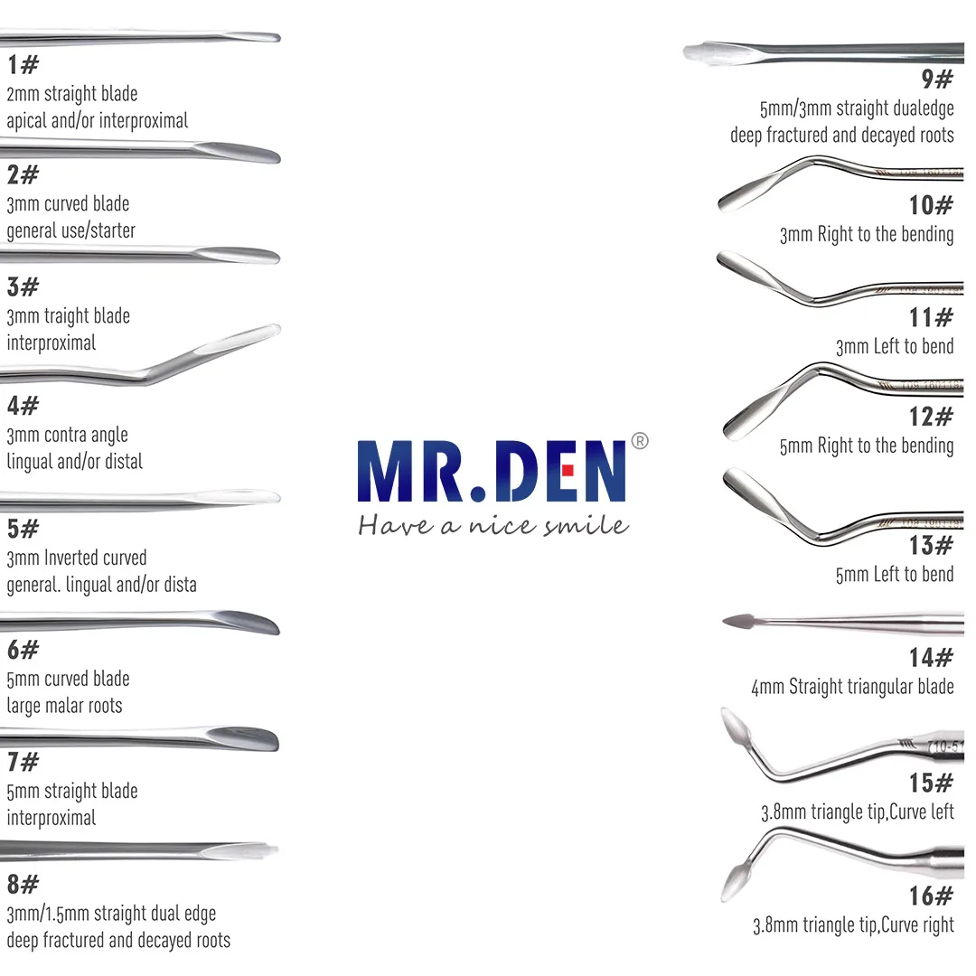 MR DEN-Extrator Dental Minimamente Invasivo com Punho De Metal, Faca De Extração Autoclavável, De Alta Qualidade