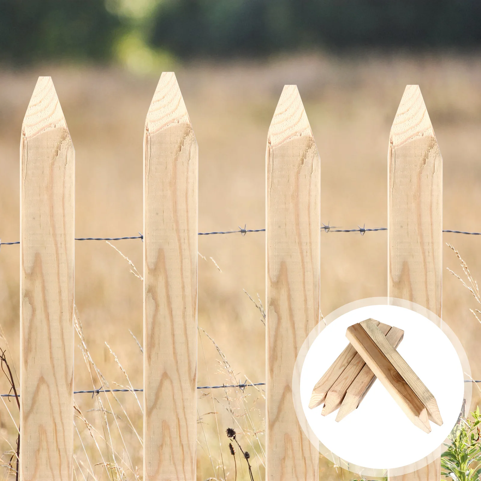 

5pcs Measurement Stakes Wooden Garden Fence Decoration Building Survey Markers Durable Outdoor Use Decorative Wood Piles