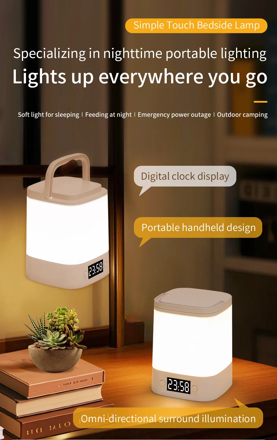 LED Night Light Bedside Rechargeable Desk Lamp Bedroom Baby Feeding Eye Protection Sleep Children's Room LightS Table Lamp