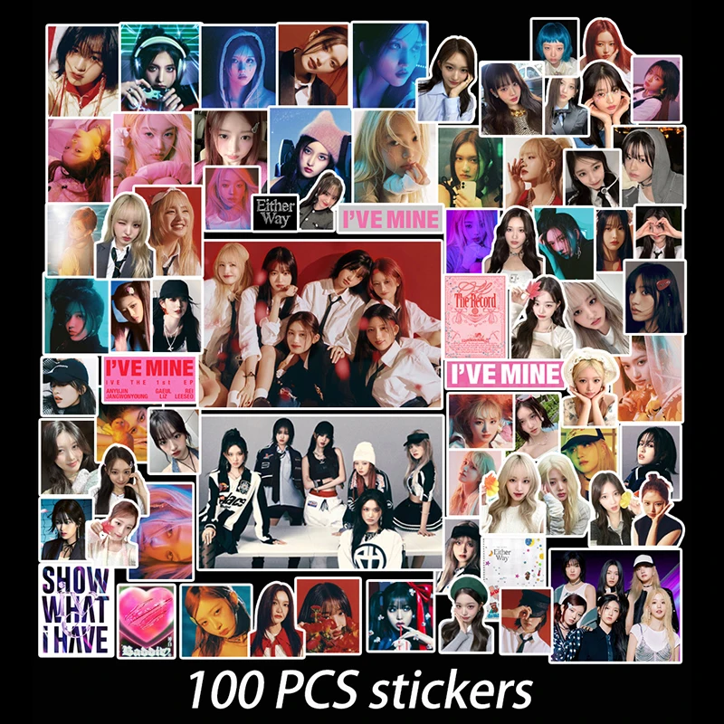 Kpop adesivo IVE cartão postal, bonito grupo Idol cartões, impressões fotográficas, presente fãs, álbum de moda coreana, novo álbum, 100pcs por conjunto