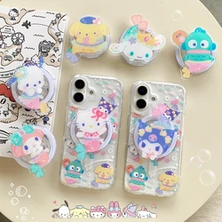 Sanrio Hello Kitty Kuromi Melody Pochacco Magnetic Magsafe Wireless Charge Phone Case For iPhone 16 15 14 13 12 Pro Max Cover