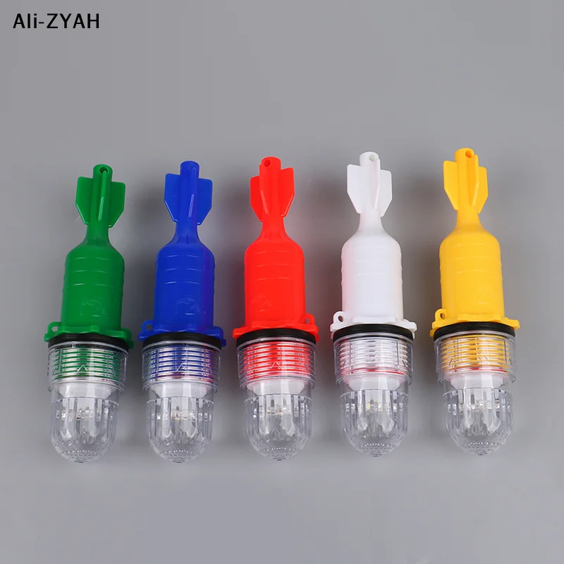 【Ah6】1 Pcs Fishing Light Underwater Net Beacon Buoy Signal Light Indicator Light Lures Fish Finder Lamp Double Flash Lamp