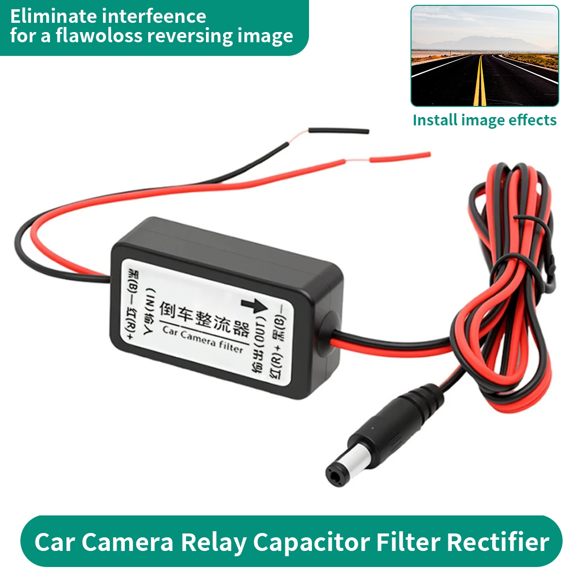 Car Rectifier Power Car Rear View Camera Power Relay Capacitor Auto Camera Filter Relay Capacitor Filter Connector
