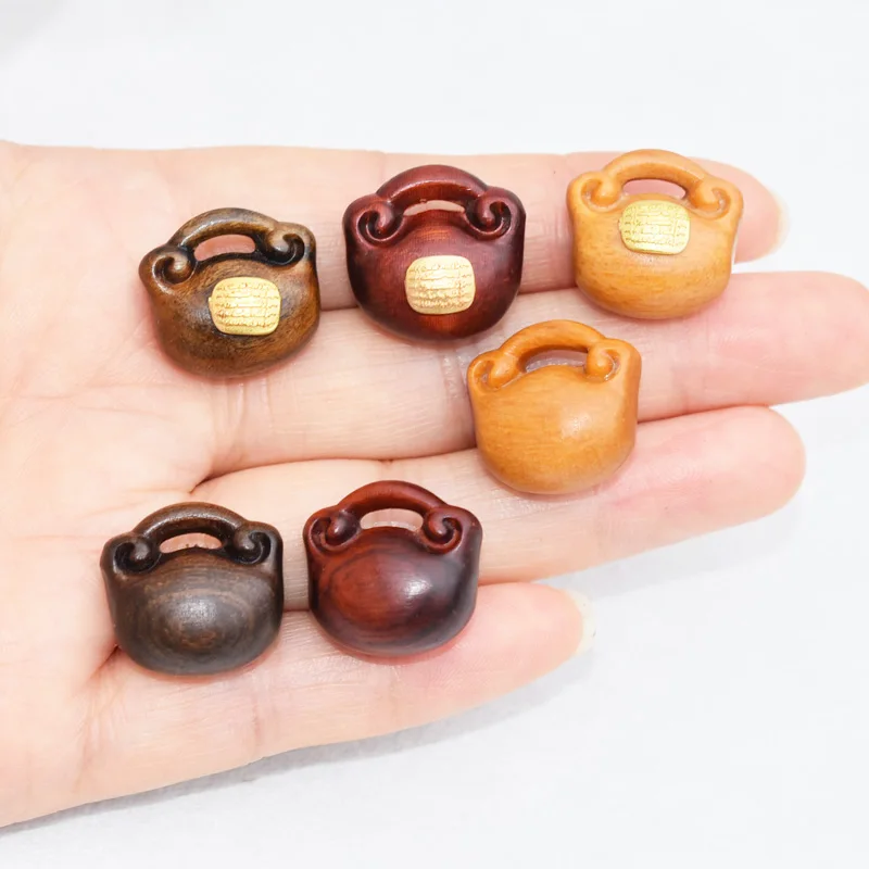 

Rosewood Sandalwood Luy Charm Pendant DIY Mobile Phone Chain Key Ring Accories Carved Wood Sculpture Vintage Sle