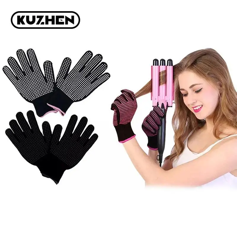 1PC New Double-sided Hair Straightener Perm Curling Hairdressing Heat Resistant Finger Glove Hair Tools Thermal Styling Gloves