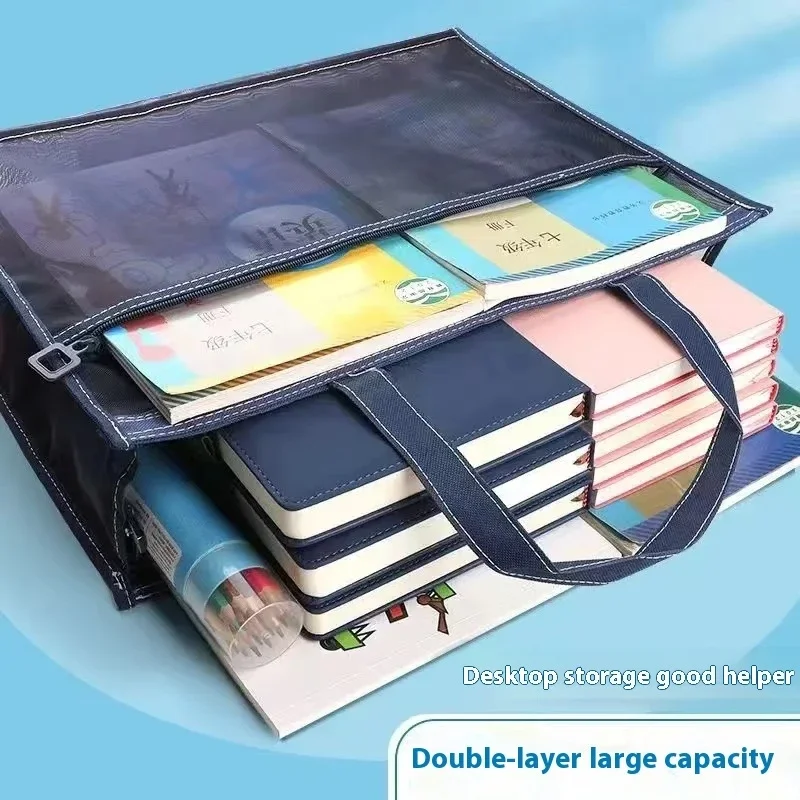 Aufbewahrungstasche für Kunst/Dokumente im A3-Format – robuste Reißverschlusstasche aus Nylongeflecht, tragbarer Aktenorganisator für Studenten und Schulbedarf