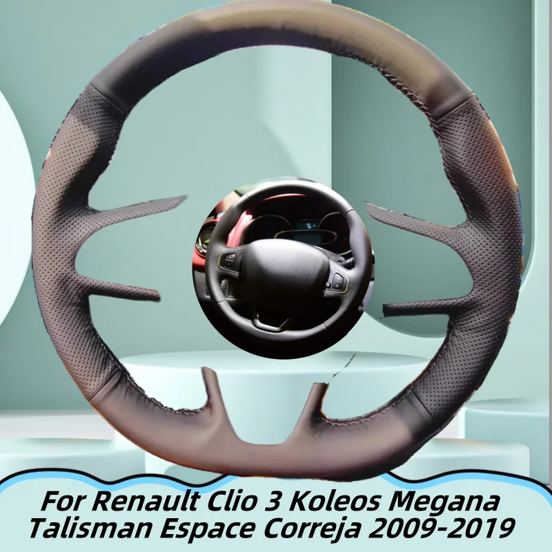 

Hand-Sewn Microfiber Leather Car Steering Wheel Cover For Renault Clio 3 Koleos Megana Talisman Espace Correja 2009-2019