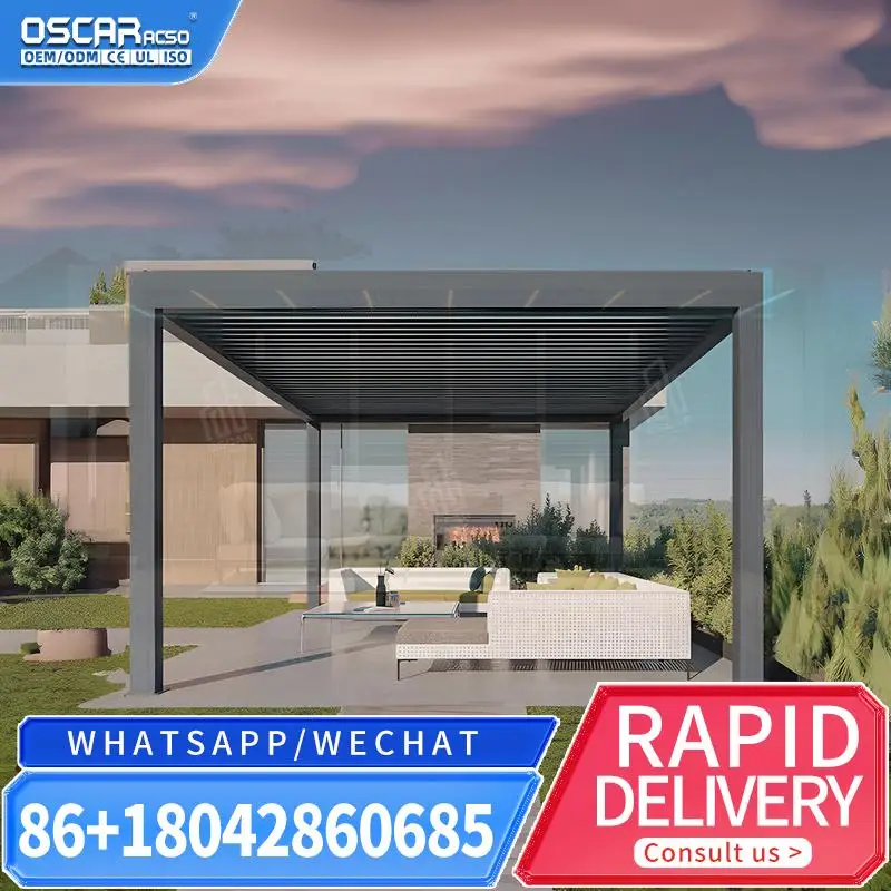 

Outdoor Waterproof Motorized Aluminium Sauna Rooms Spa Tubs Patio Garden Backyard Poolside Relaxing Enjoyable Patio Canopy Gaze