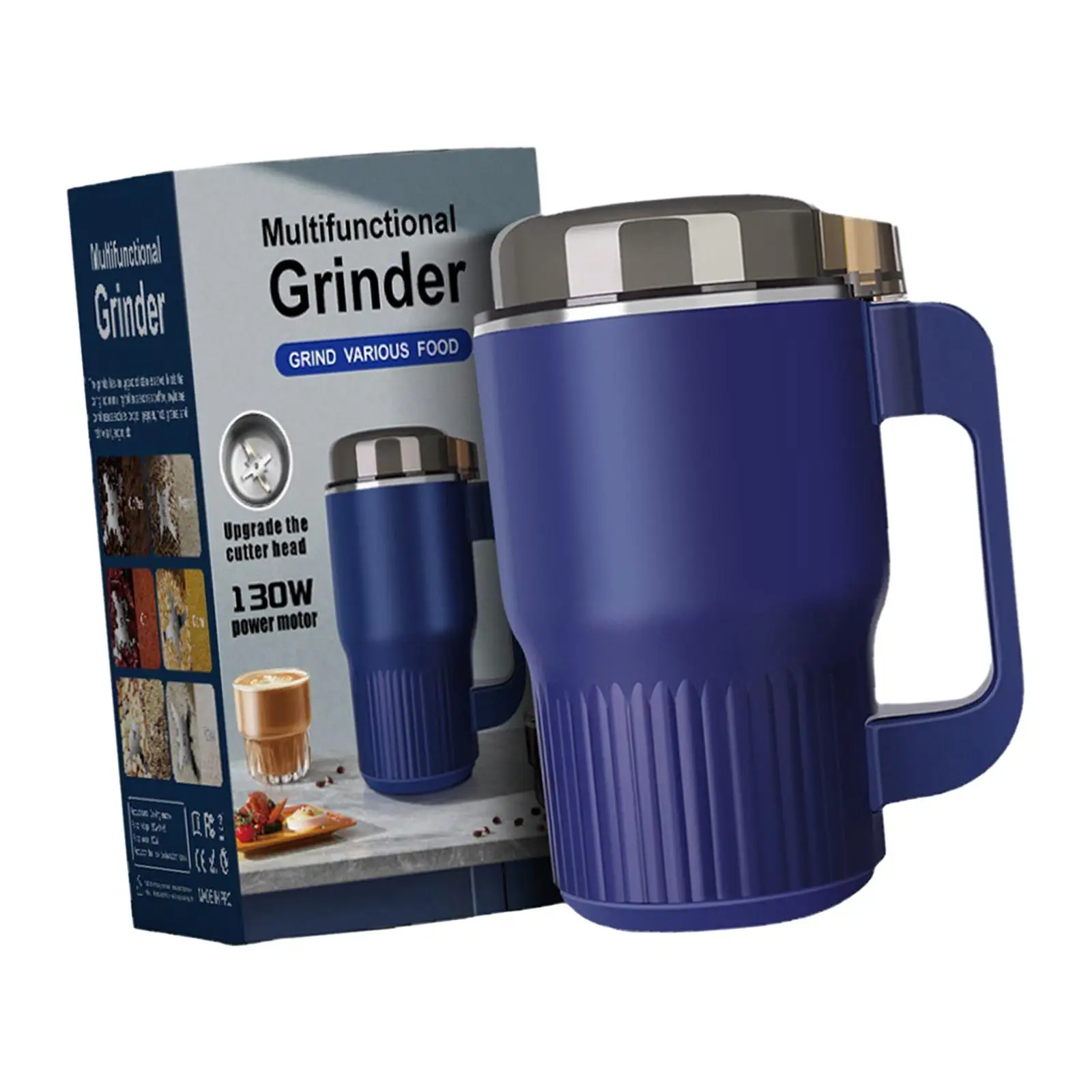 Moedor de Café Elétrico com Grande Capacidade, Porcas Pessoais Escritório, 8 Lâmina, Moedor Portátil de Cozinha Doméstica, 240V, 1L, Moedor de Especiarias, 130W