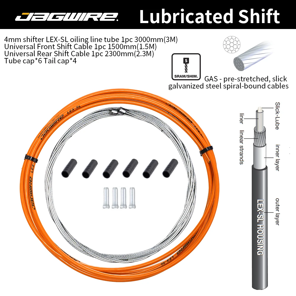 JAGWIRE Fahrrad-Schaltkabelgehäuse, geschmiert, Schaltkabel, Draht, Rohr, 4 mm, Mountainbike, Rennrad, universelles Zubehör