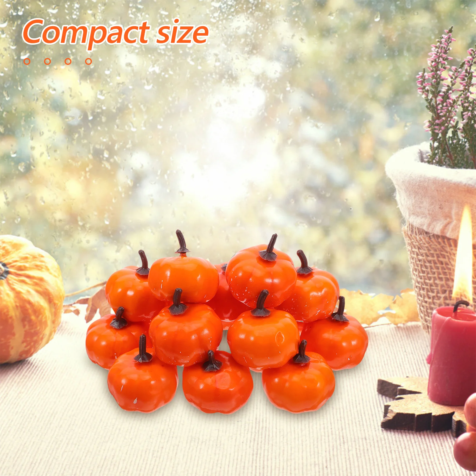 

24Pcs Artificial Mini Pumpkins Realistic Autumn Decor Small Foam Pumpkins for Table Centerpiece Halloween Thanksgiving Party