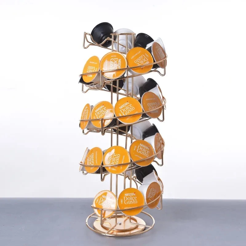 360 Rotation Practical Coffee Capsule Holder Tower Stand For Nespresso Dolce Gusto Capsules Vertuoline Storage Coffee Pod Holder