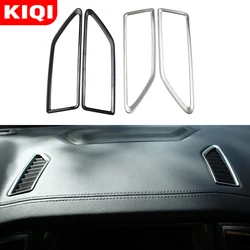 KIQI 2Pcs/Set Middle Air Conditioning Dashboard Vent Cover Trim for Ford Ranger 2015 2016 2017 2018 2019 2020 AC Outlet Stickers
