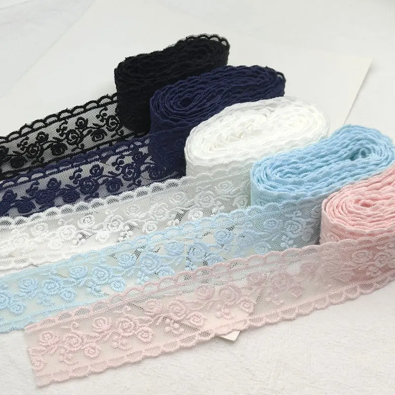 35MM 1Meter 3D Flower Ribbon Craft Lace Fabric Embroidery Handmade Bow Hair Accessories DIY lace For Needlework Race g258