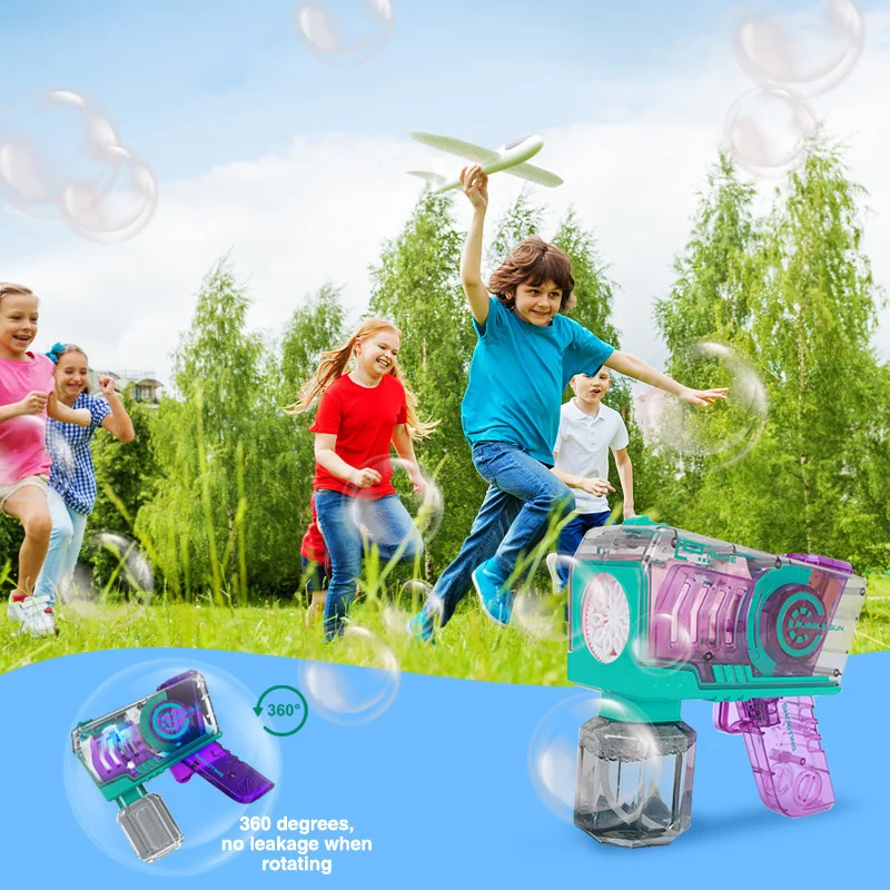 Bubble Gun Toys Automatic Water Electric Soap Bubble Machine Maker Wedding Party Summer Outdoor Toys For Children Funny Gifts