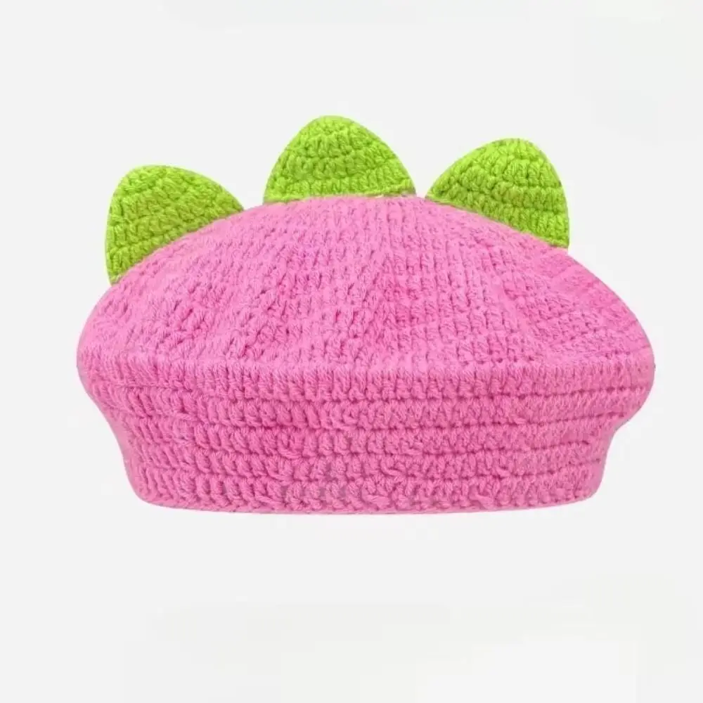 مزاجه Kawaii البرسيمون قبعة الكرتون الدافئة محبوك قبعة الفاكهة شكل اليابانية Y2K الرسام قبعة يوميا