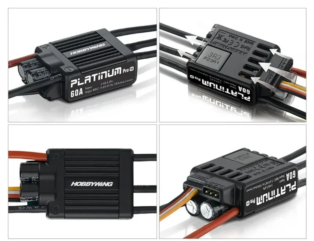 

1pc Original HobbyWing Platinum PRO V4 60A ESC (3S-6S) for 450-480 Class Heli (Propeller: 325-360mm)