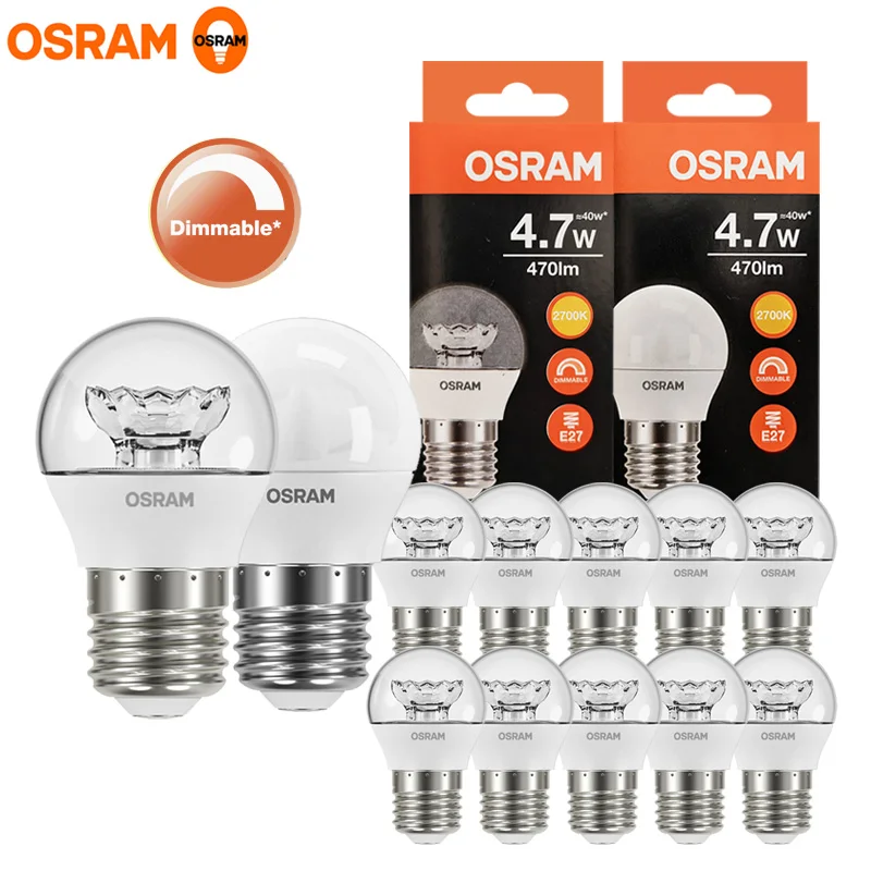 

OSRAM LED PERFORMANCE Classic P Dimmable Bulb 220V 4.7W E27 2700K Energy Savings LED Indoor General Light CLP40