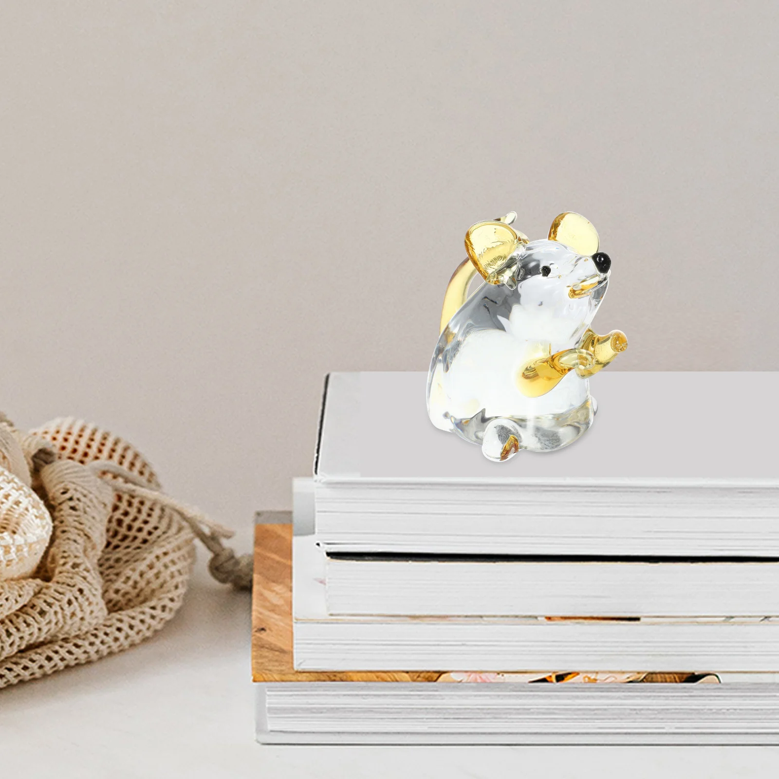 

Crystal Mouse Statue Exquisite Texture Adorable Animal Sculpture Suitable for Home Office Desktop Wedding Party Decoration
