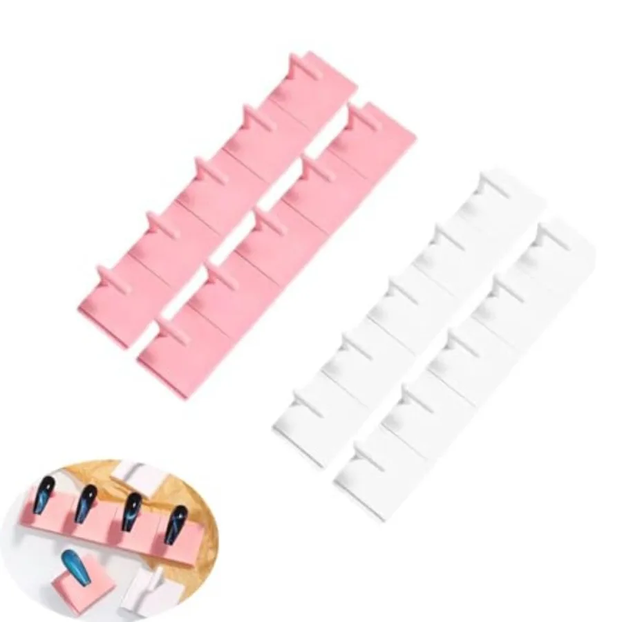 

20 Pack Nail Practice Stand Tip Holder Display Base Detachable Rack for False Nail Tips Painting Beginner Showing Training Fing
