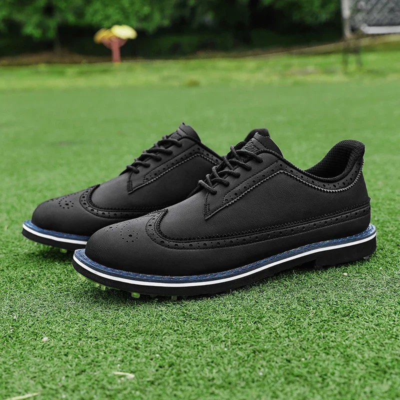 Golf Shoes Men New Professional Golf Footwears Breathable Golfers Anti Slip Outdoor Walking Sneakers Blue Color Lightweight