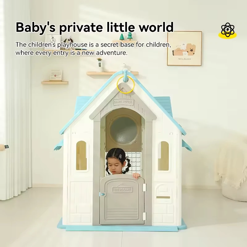Plastic Playhouse with Basketball Injection Game Multi-Functional Indoor Playground for Kids Baby Play House
